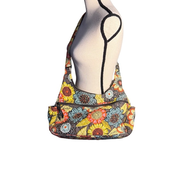 Vera Bradley Handbags - Vera Bradley Flower Shower Cargo Sling Crossbody Bag (Paisley, Sunflowers)